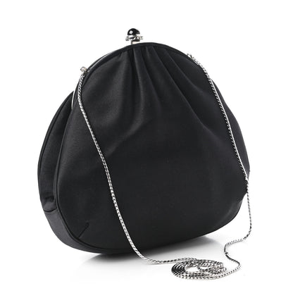 Judith Leiber Satin Crystal Pleated Evening Bag Black 3 of 11