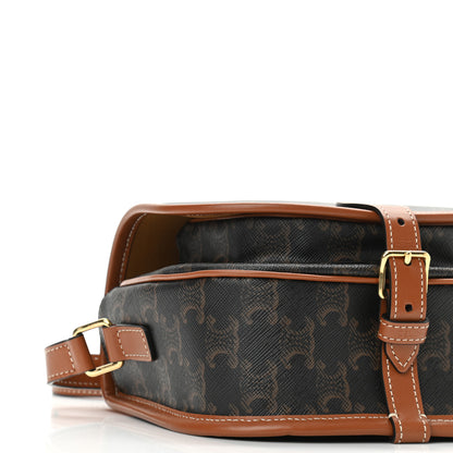 Celine Triomphe Canvas Medium Folco Bag Tan 7 of 9