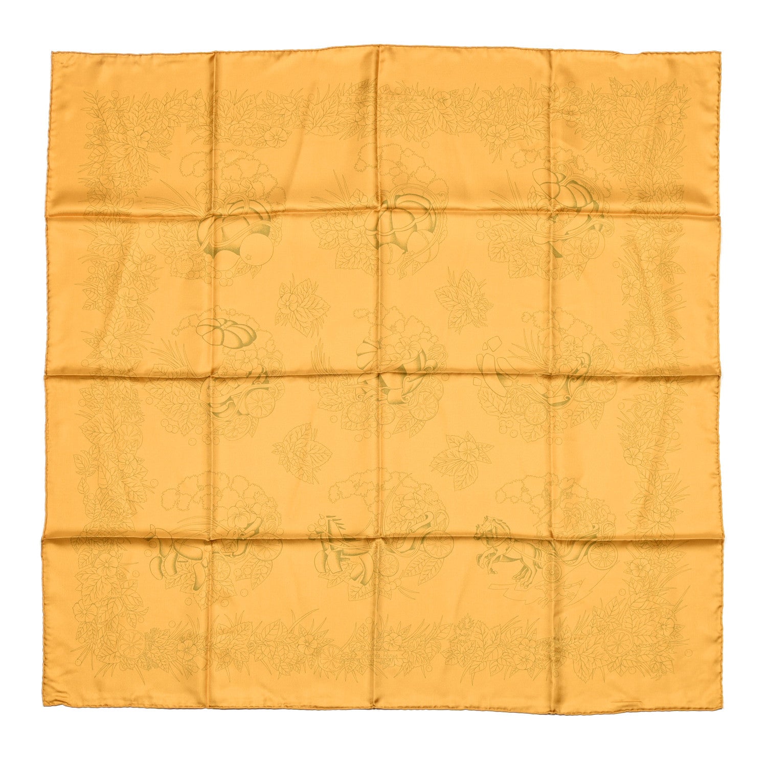 Hermes Silk De La Citrouille A La Caleche Scarf 90 1 of 5