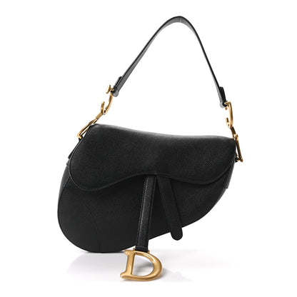 Christian Dior Grained Calfskin Saddle Bag Black 1 of 11