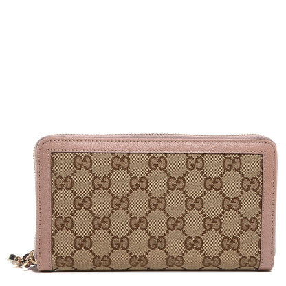 Gucci Monogram Bree Zip Around Wallet Beige Soft Pink 1 of 8
