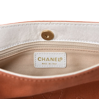 Chanel Lambskin Canvas CC Olsen Chain Small Shoulder Bag White Orange 7 of 10
