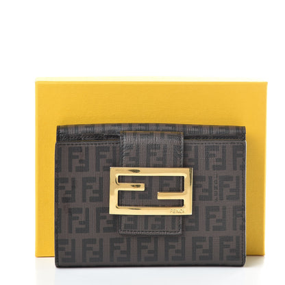 Fendi Zucchino Spalmati Compact Wallet Brown 10 of 10