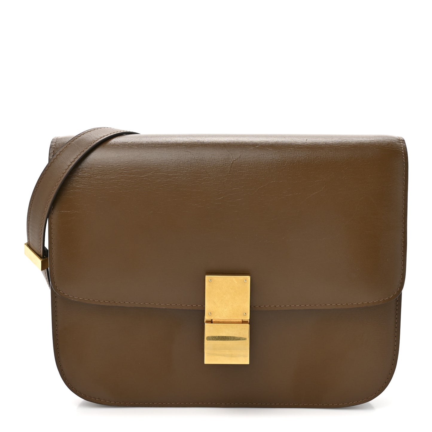 Box Calfskin Medium Classic Box Flap Bag Camel