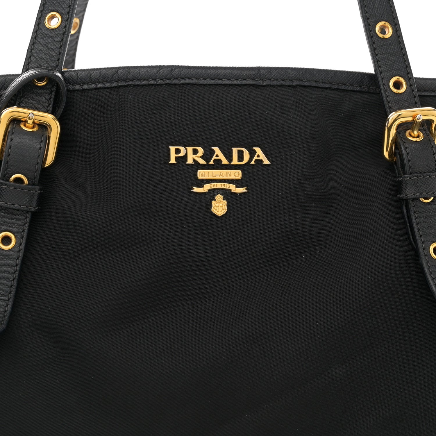 Prada Tessuto Nylon Saffiano Tote Black 10 of 17