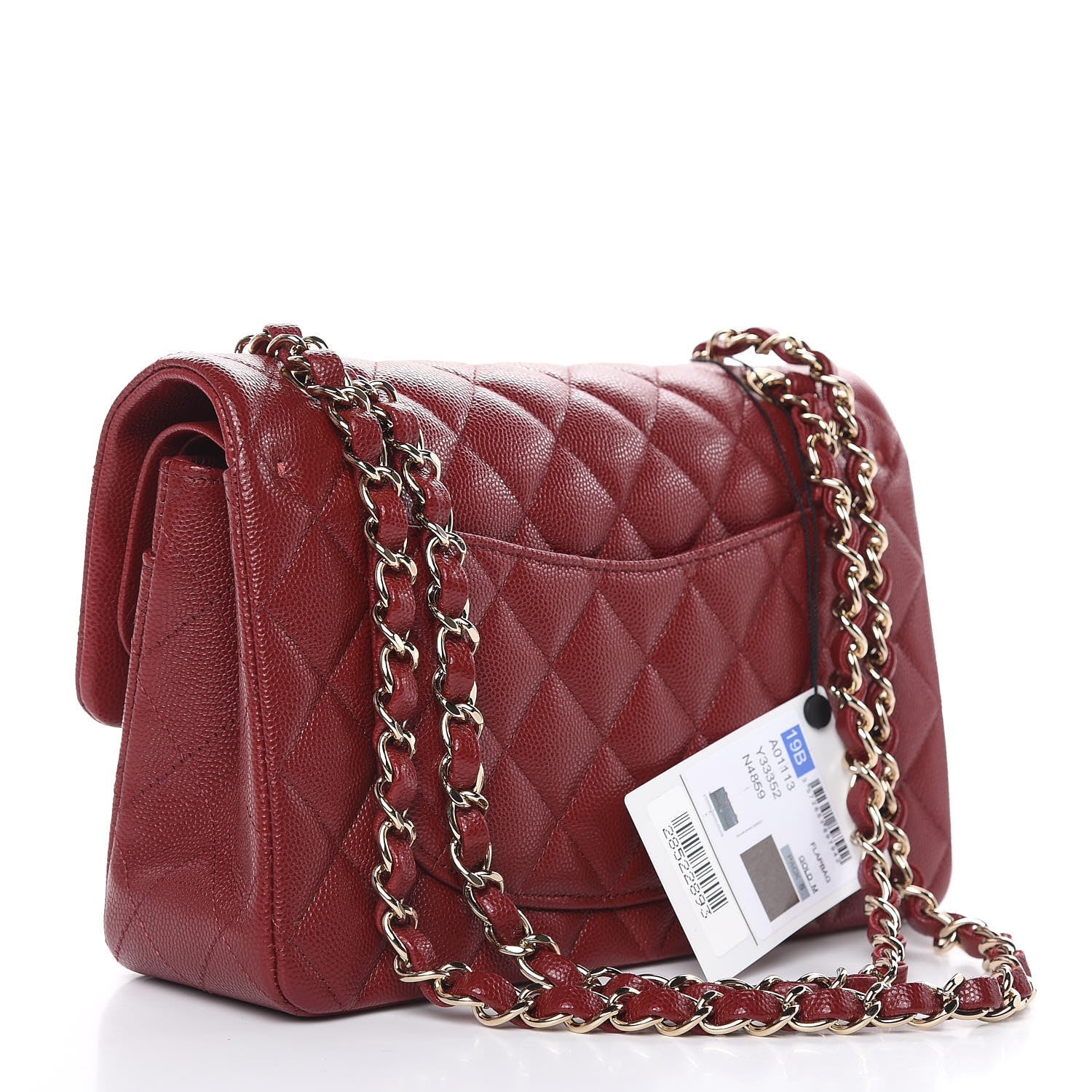 Chanel Caviar Quilted Small Double Flap Burgundy 3 of 10
