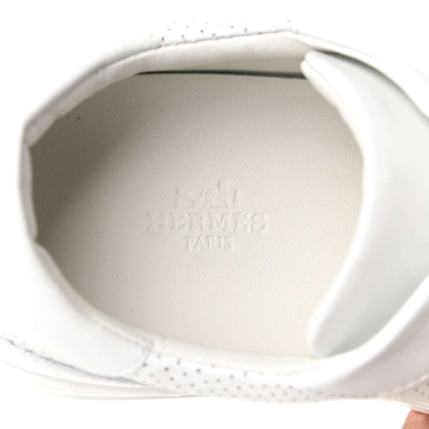 Calfskin Perforated Day Sneakers 36.5 White