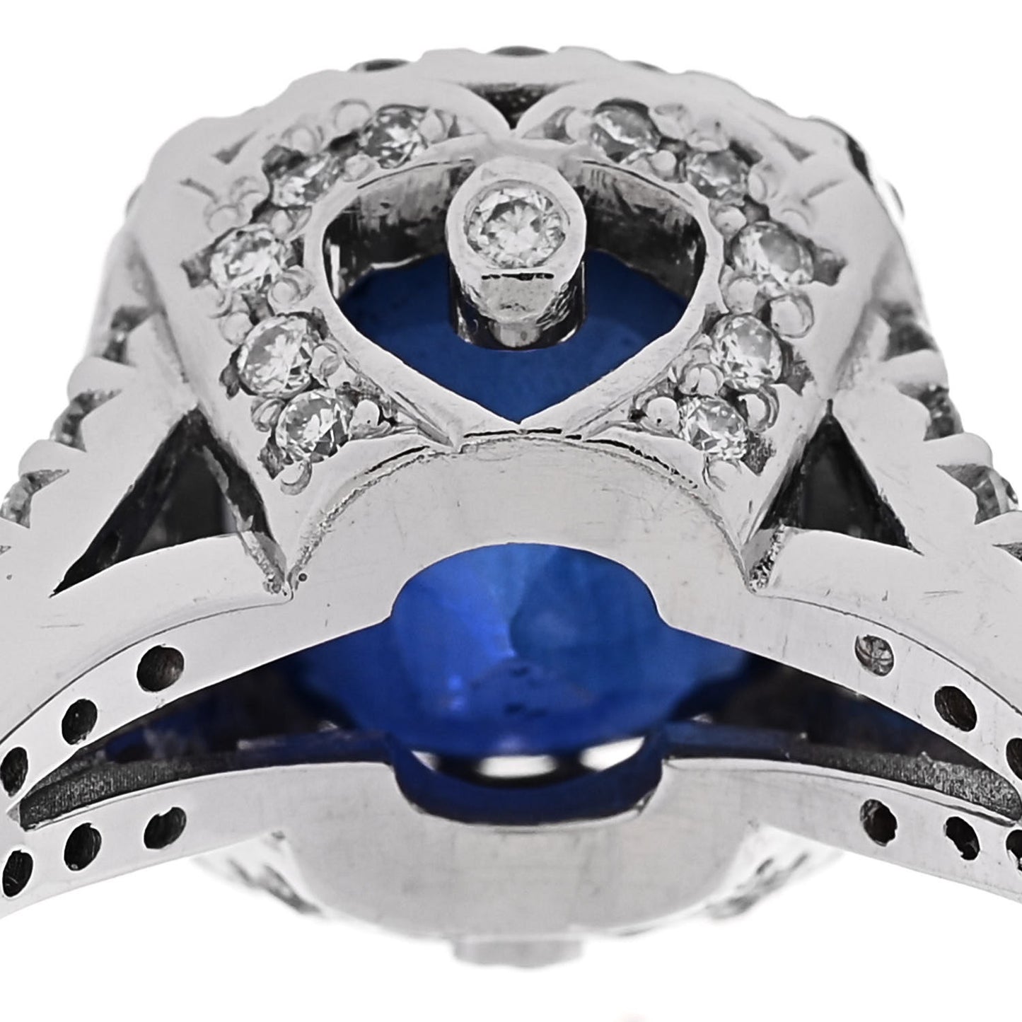 PARKER & WEST BY FASHIONPHILE Platinum Diamond Tanzanite .66ctw Halo Split Shank Ring 51/5.75