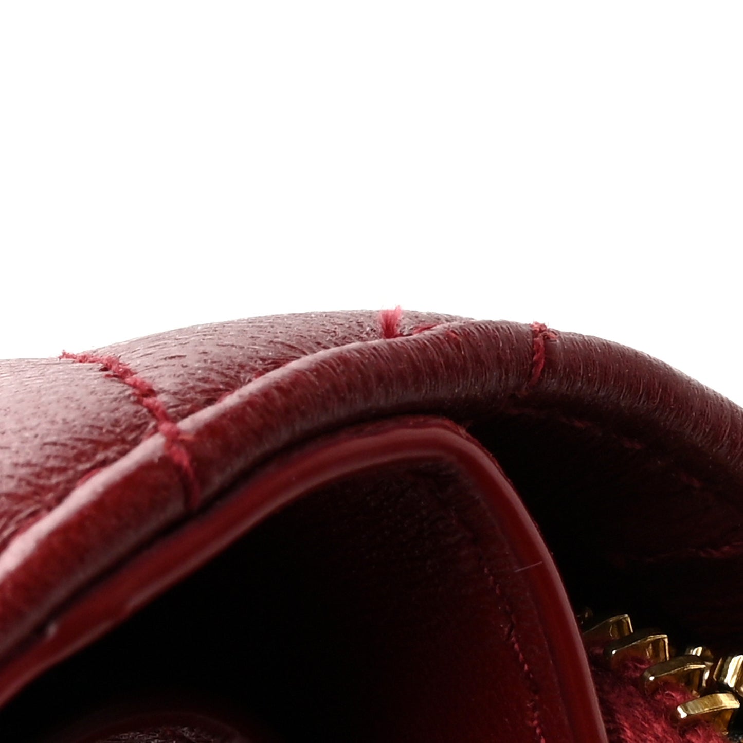 Lambskin Matelasse Chevron Monogram Compact Zip Around Wallet Rouge Opium