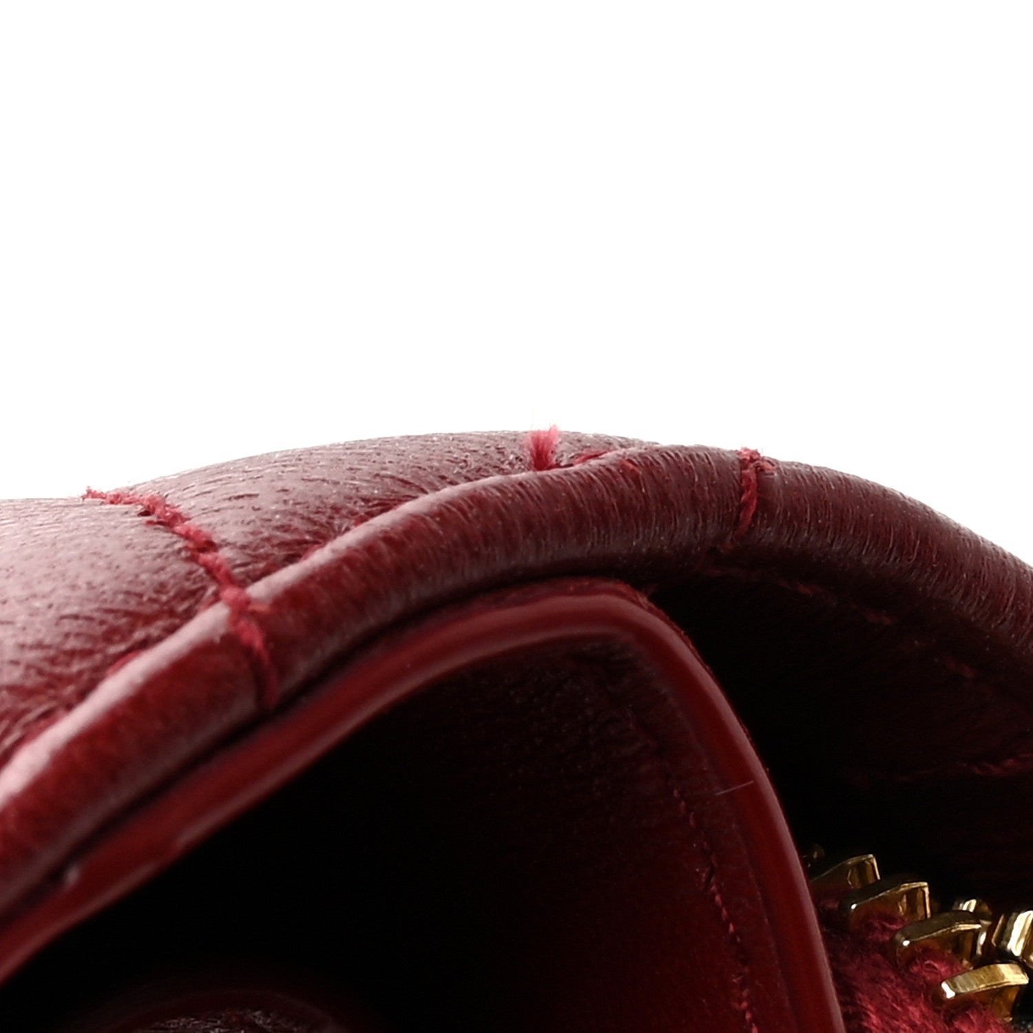 Saint Laurent Lambskin Matelasse Chevron Monogram Compact Zip Around Wallet Rouge Opium 9 of 9