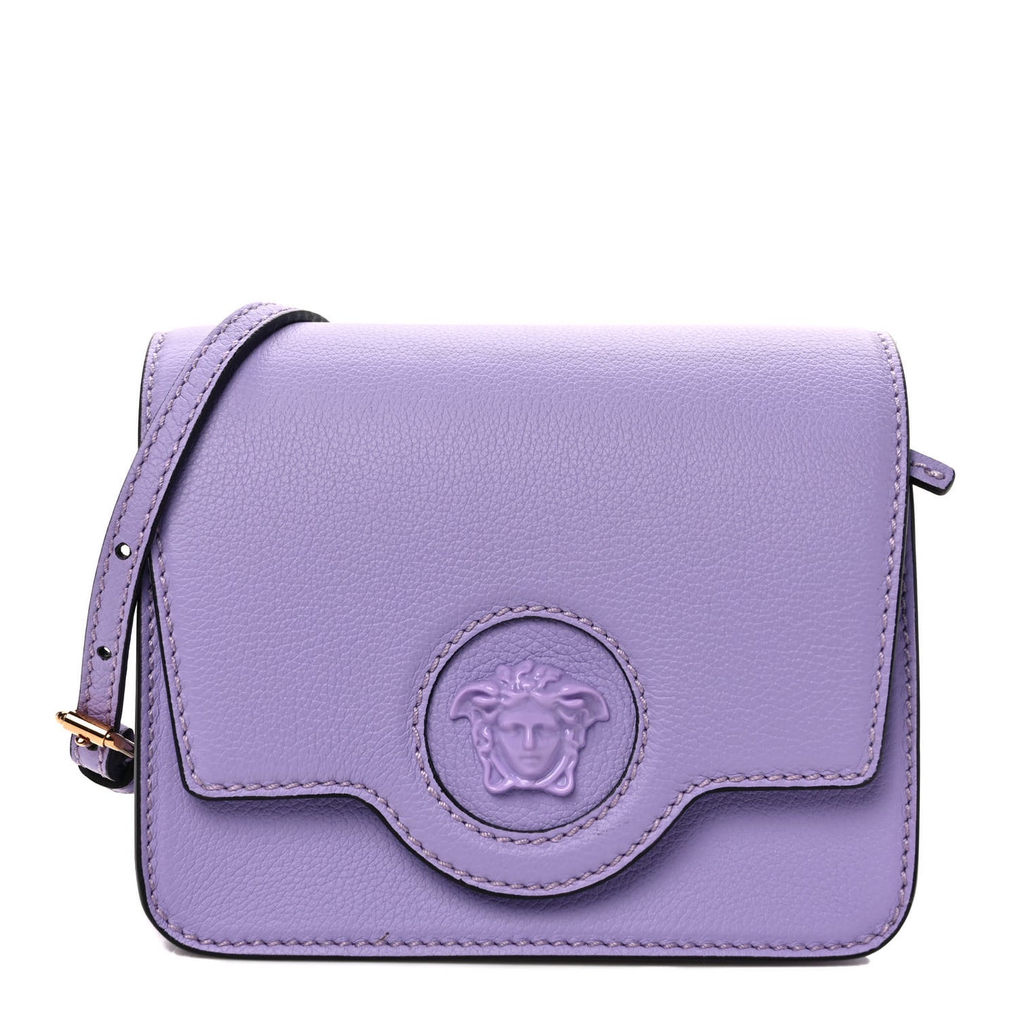 Grained Calfskin La Medusa Shoulder Bag Lilac