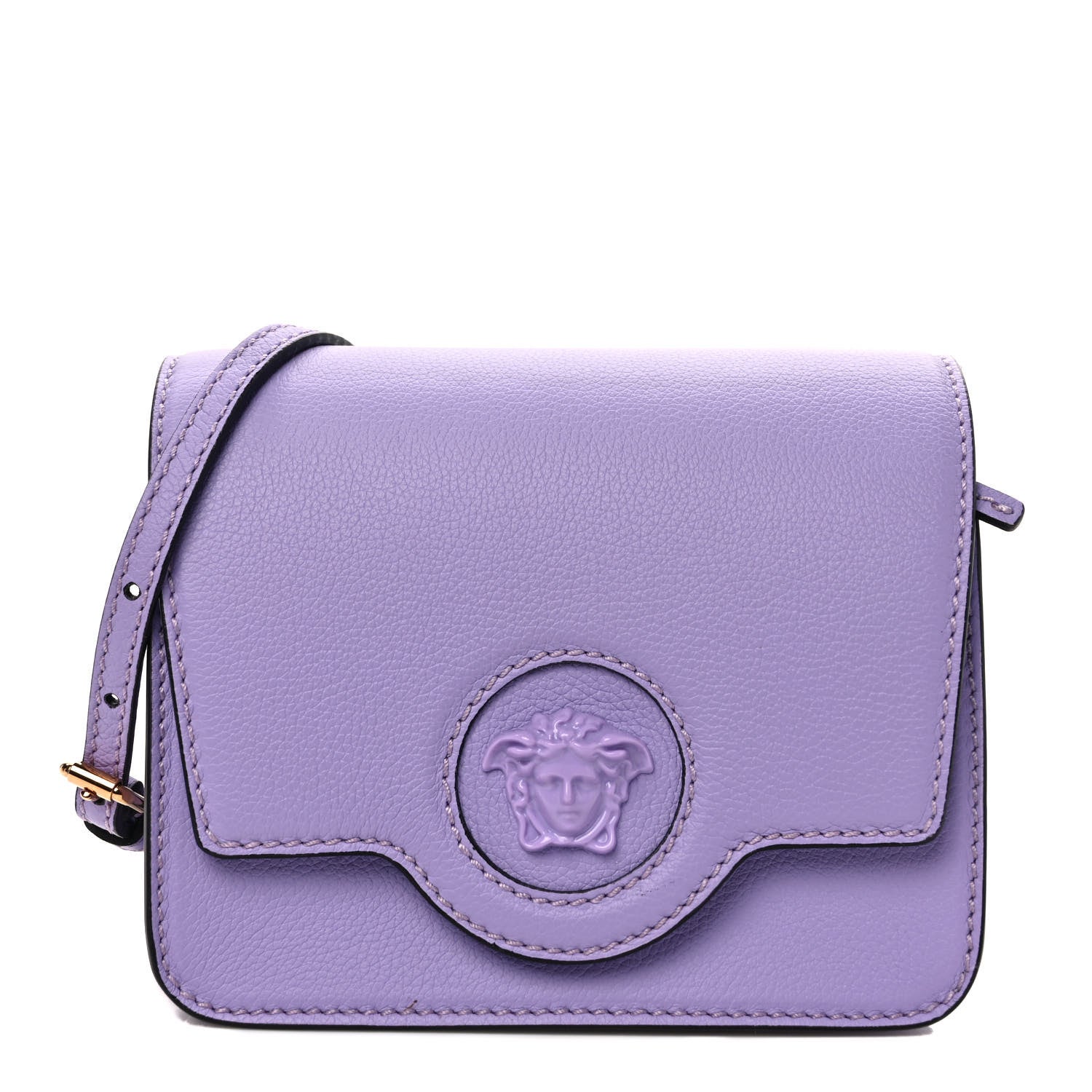 Versace Grained Calfskin La Medusa Shoulder Bag Lilac 1 of 9