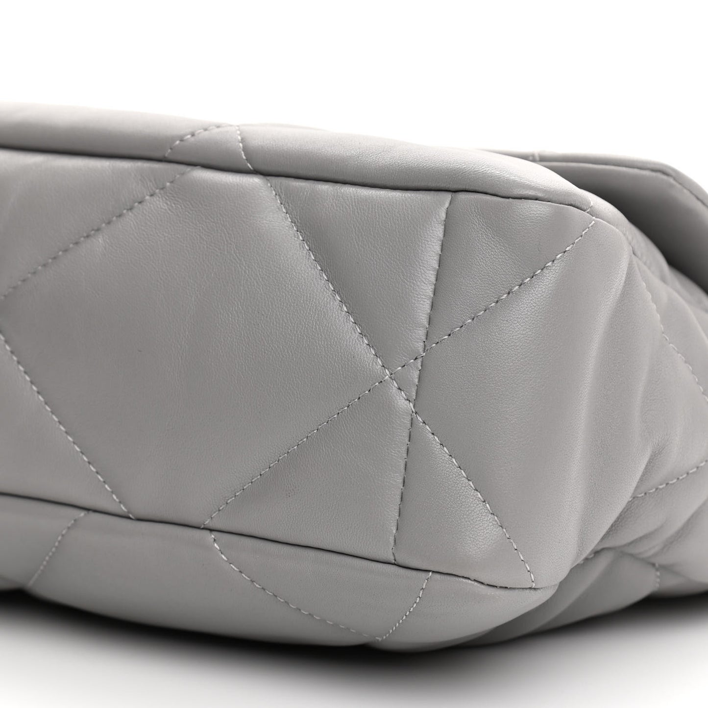 Lambskin Quilted Large Chanel 19 Flap Grey