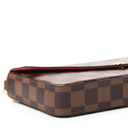 Louis Vuitton Damier Ebene Pochette Felicie Chain Wallet 8 of 10
