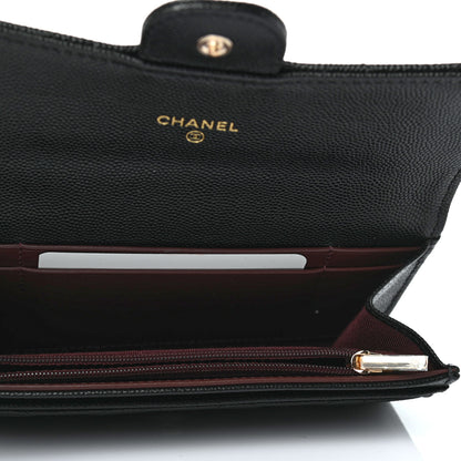 Chanel Caviar Quilted Medium Gusset Flap Wallet Black 4 of 4