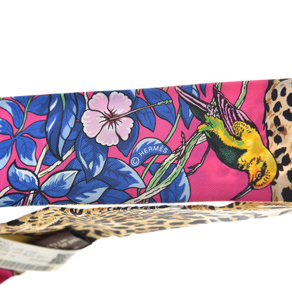 Hermes Silk Jungle Love Love Twilly Rose Vif Bleu Roy 5 of 6