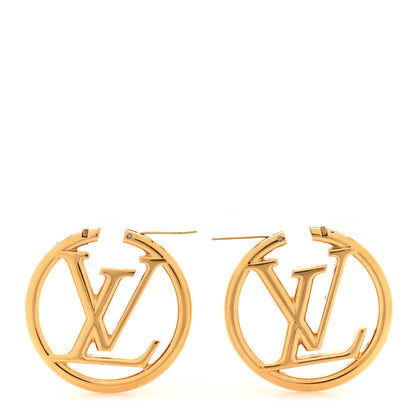 Louis Vuitton Metal Louise Hoop Earrings Gold 3 of 6