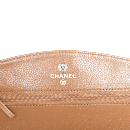 Chanel Caviar Timeless CC Wallet On Chain WOC Beige 6 of 9