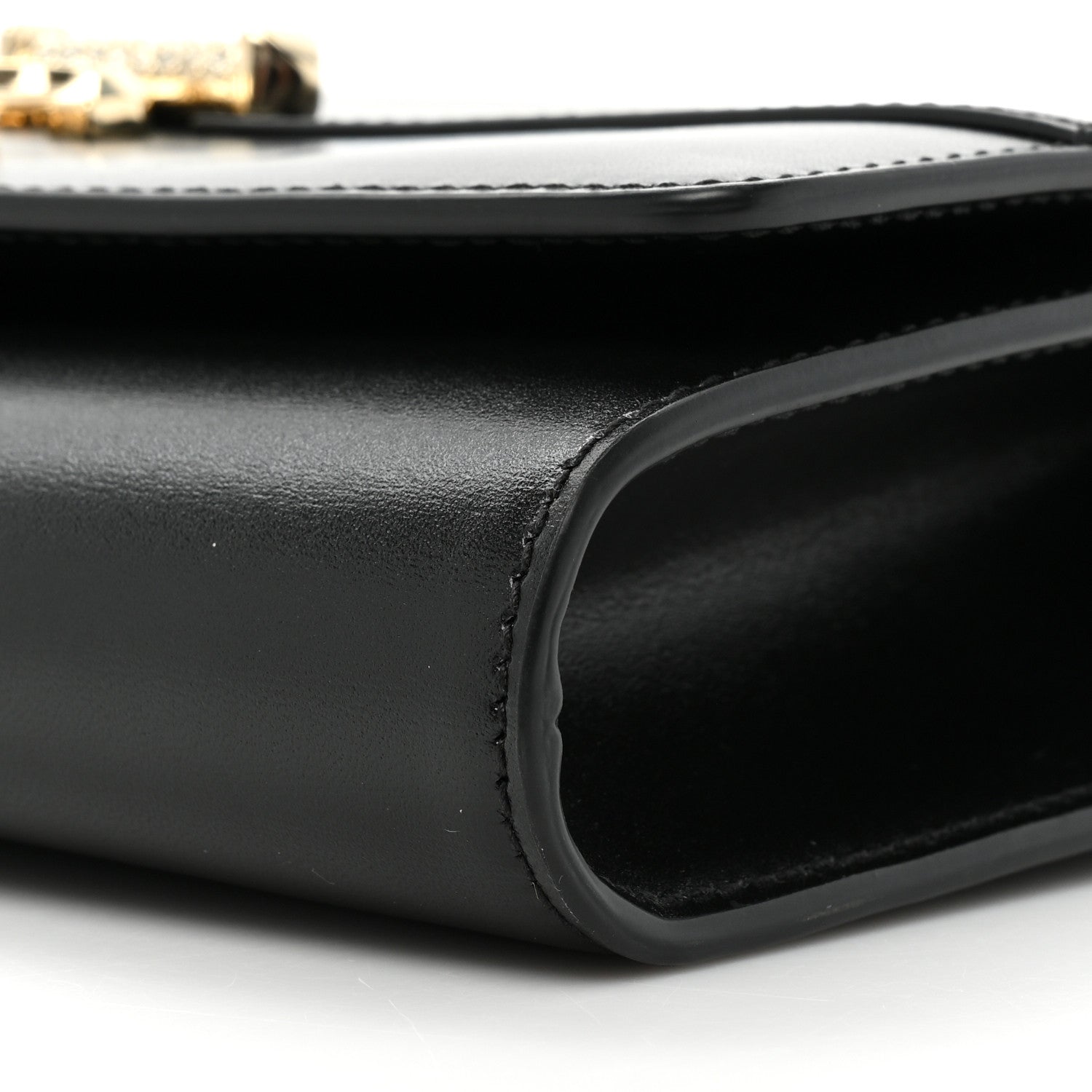 Jimmy Choo Calfskin Varenne Crystal Bar Avenue Chain Clutch Black 7 of 11