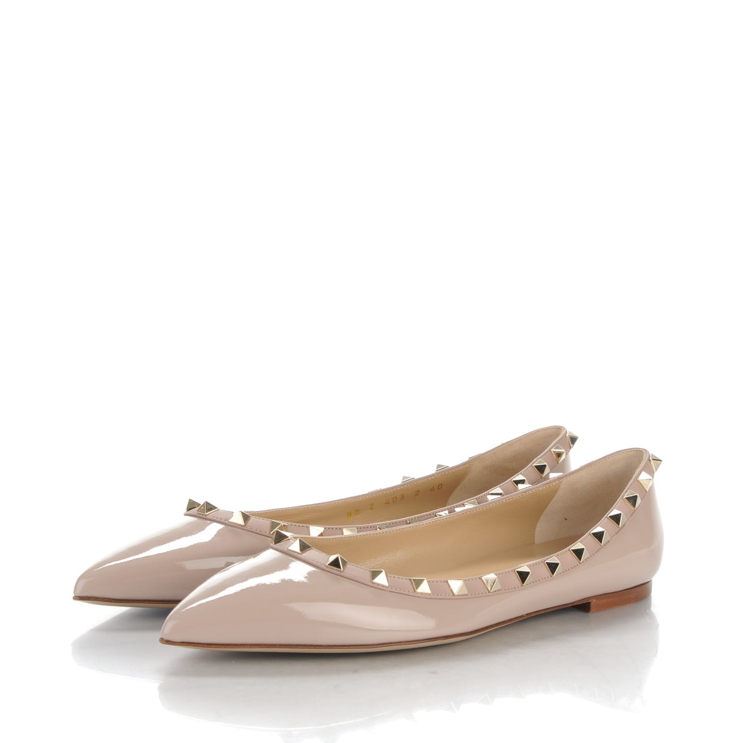 Patent Rockstud Ballerina Flats 40 Poudre