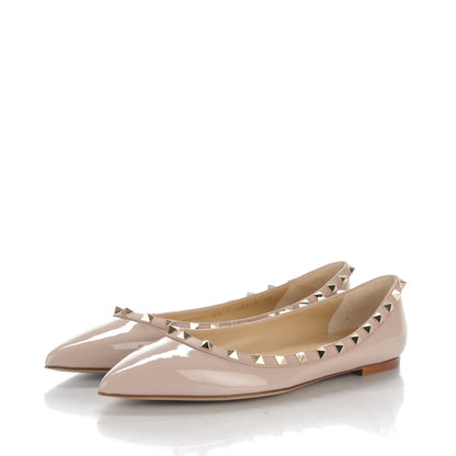 Valentino Garavani Patent Rockstud Ballerina Flats 40 Poudre 3 of 7