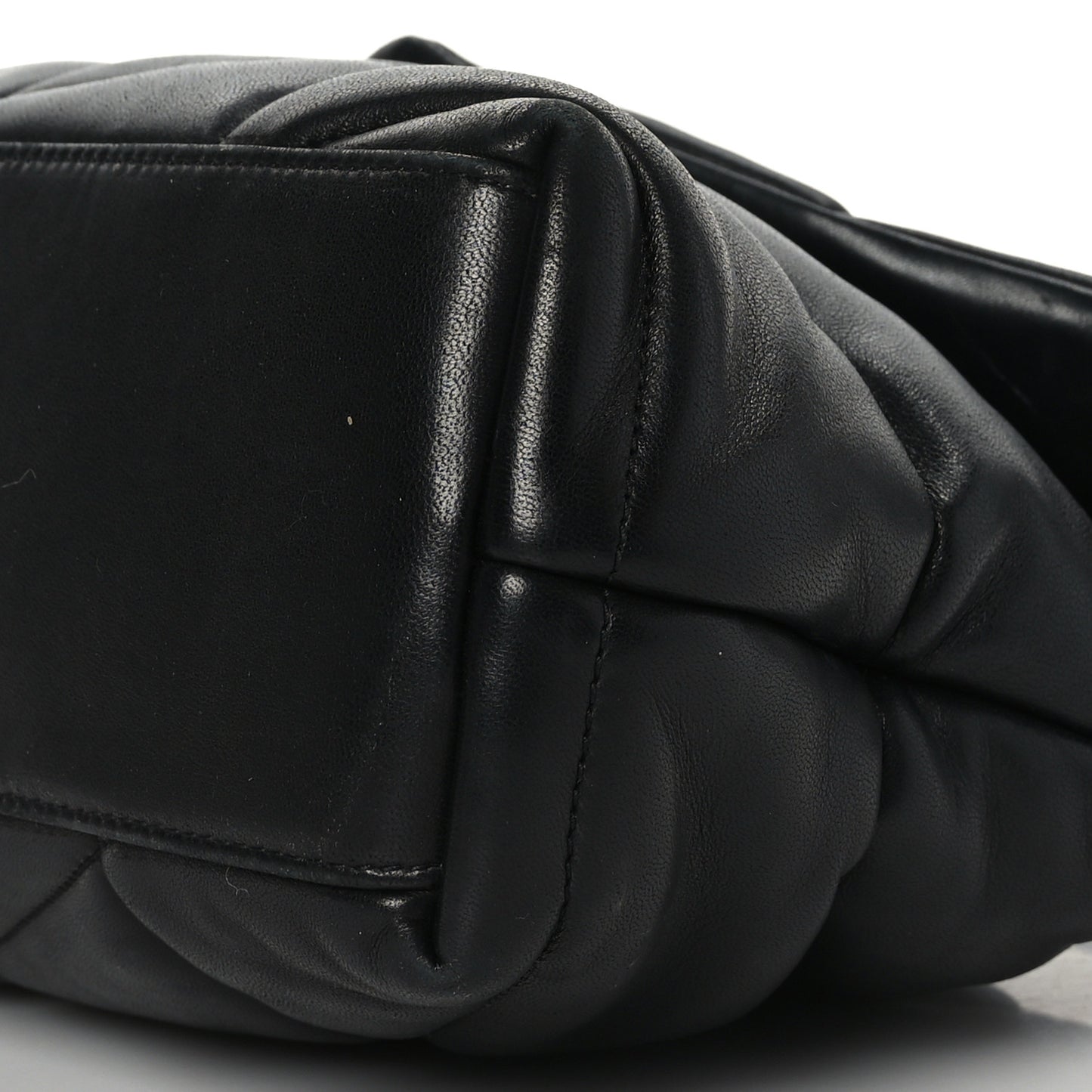 Lambskin Quilted Small Loulou Puffer Monogram Chain Satchel Black