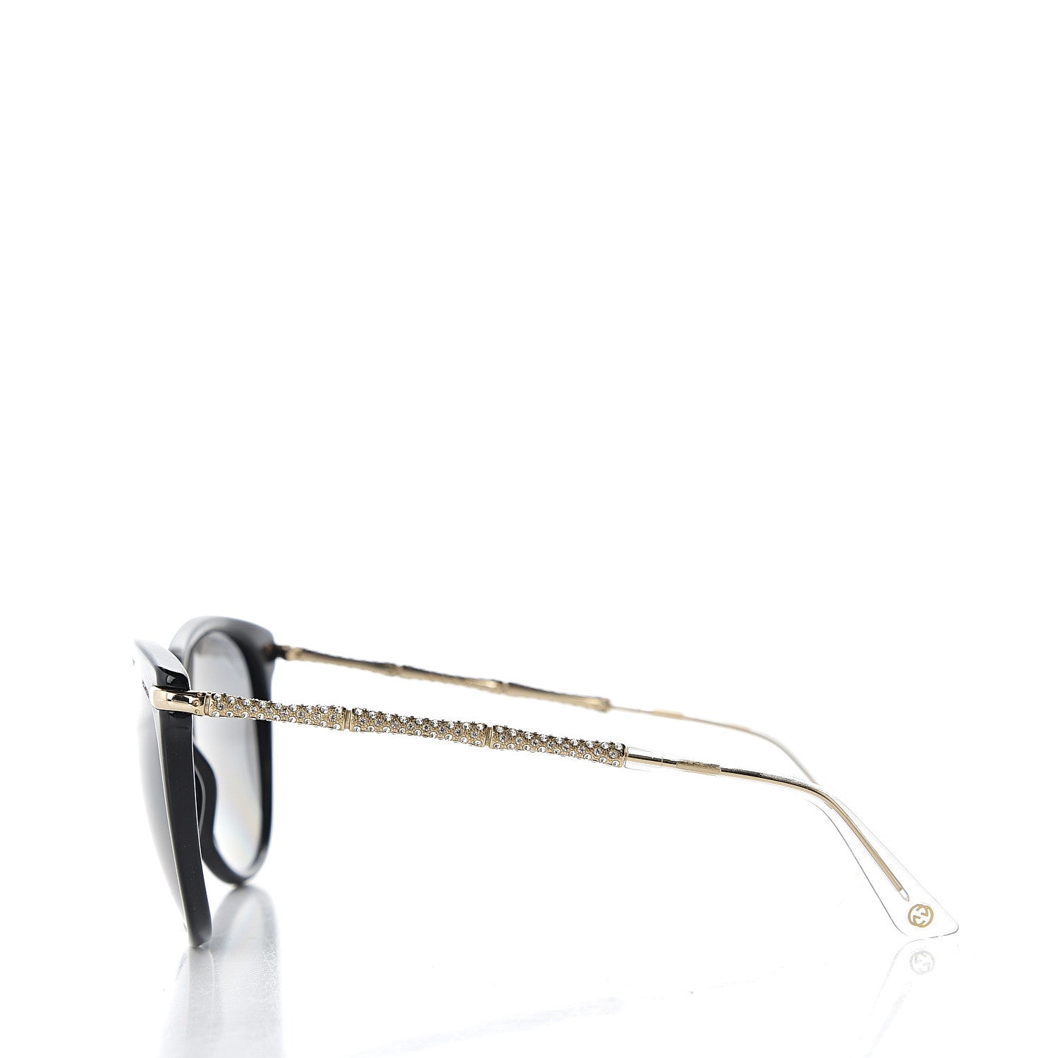 Gucci Crystal Bamboo Cat Eye Sunglasses GG3771 Black Gold 3 of 10