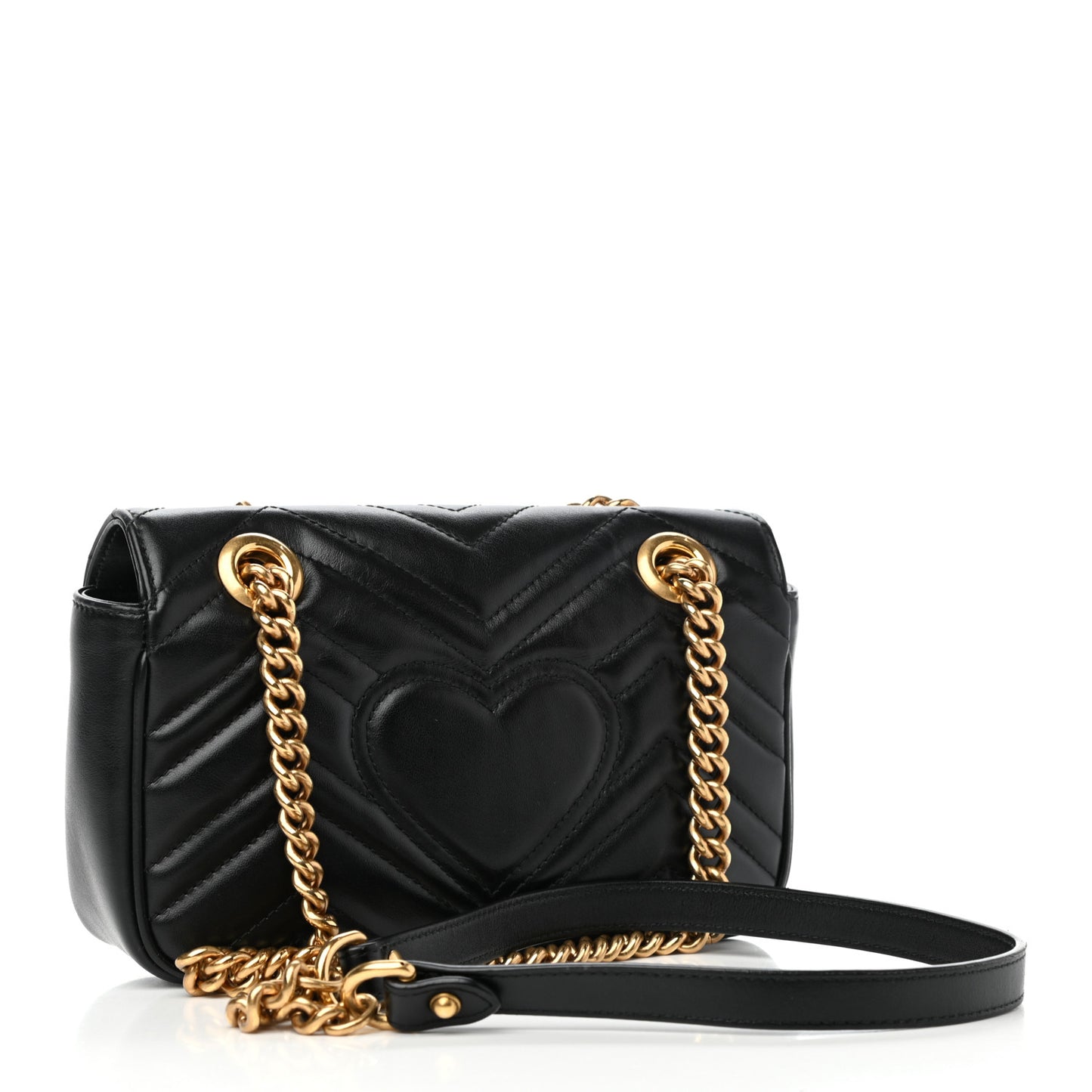 Calfskin Matelasse Mini GG Marmont Shoulder Bag Black