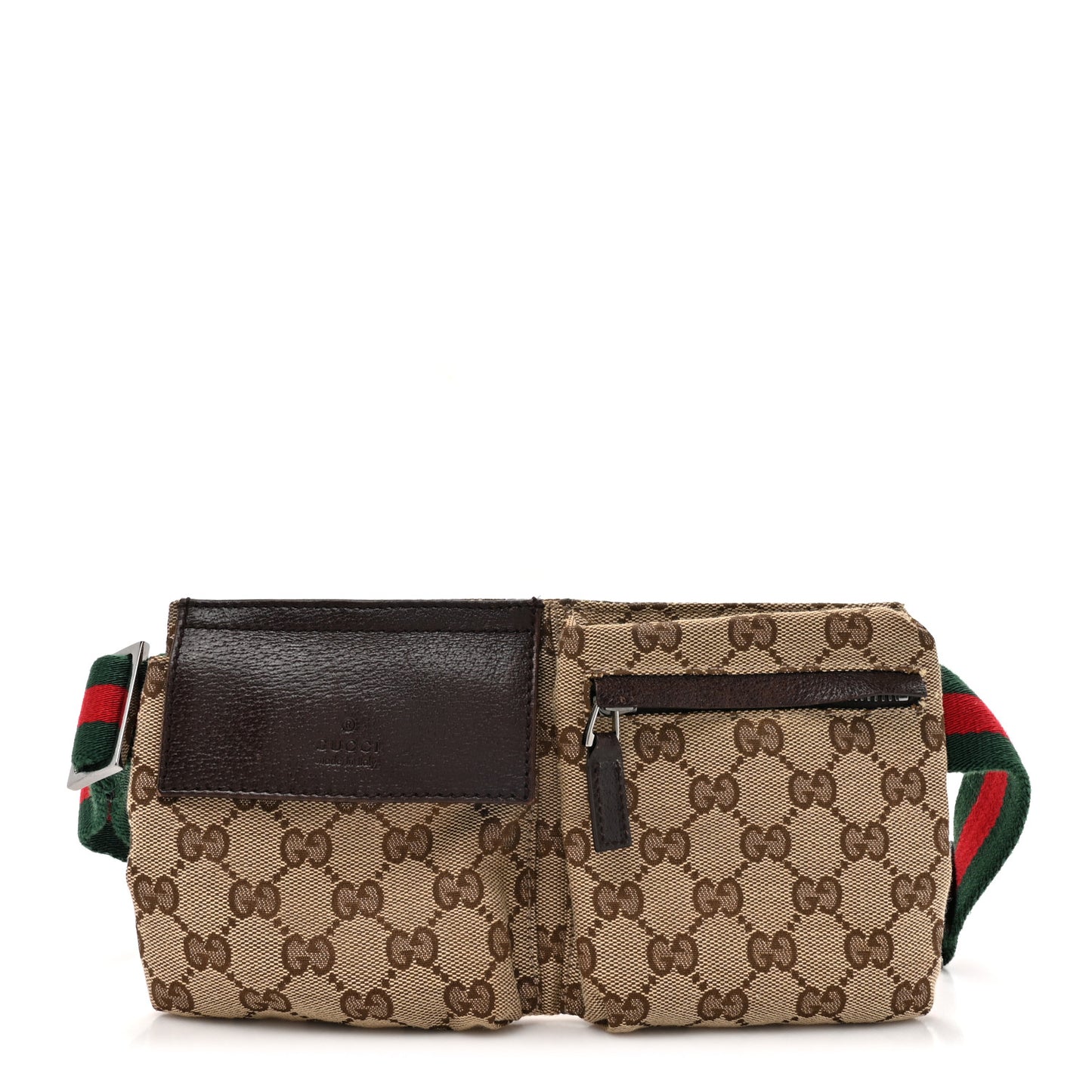 Monogram Web Belt Bag Dark Brown