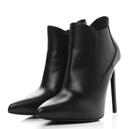 Saint Laurent Calfskin Classic Paris Ela 110 Ankle Boots 36 Black 3 of 9