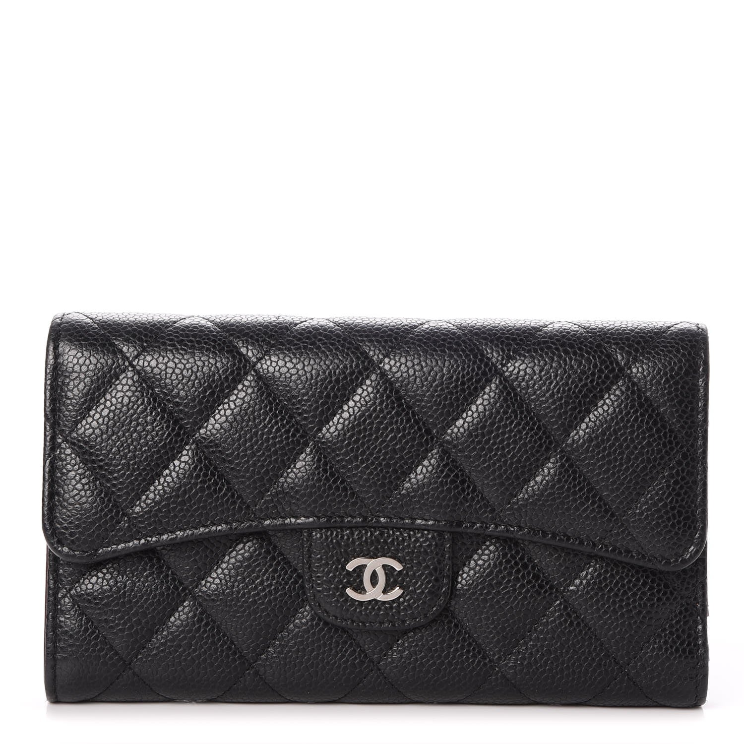 Chanel Caviar Quilted Long Flap Wallet Black 1 of 9