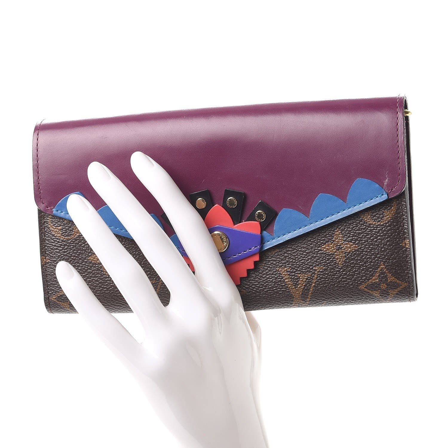 Louis Vuitton Monogram Totem Sarah Wallet Magenta 2 of 7