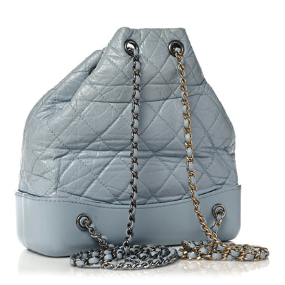 Chanel Aged Calfskin Quilted Small Gabrielle Backpack Light Blue 3 of 14