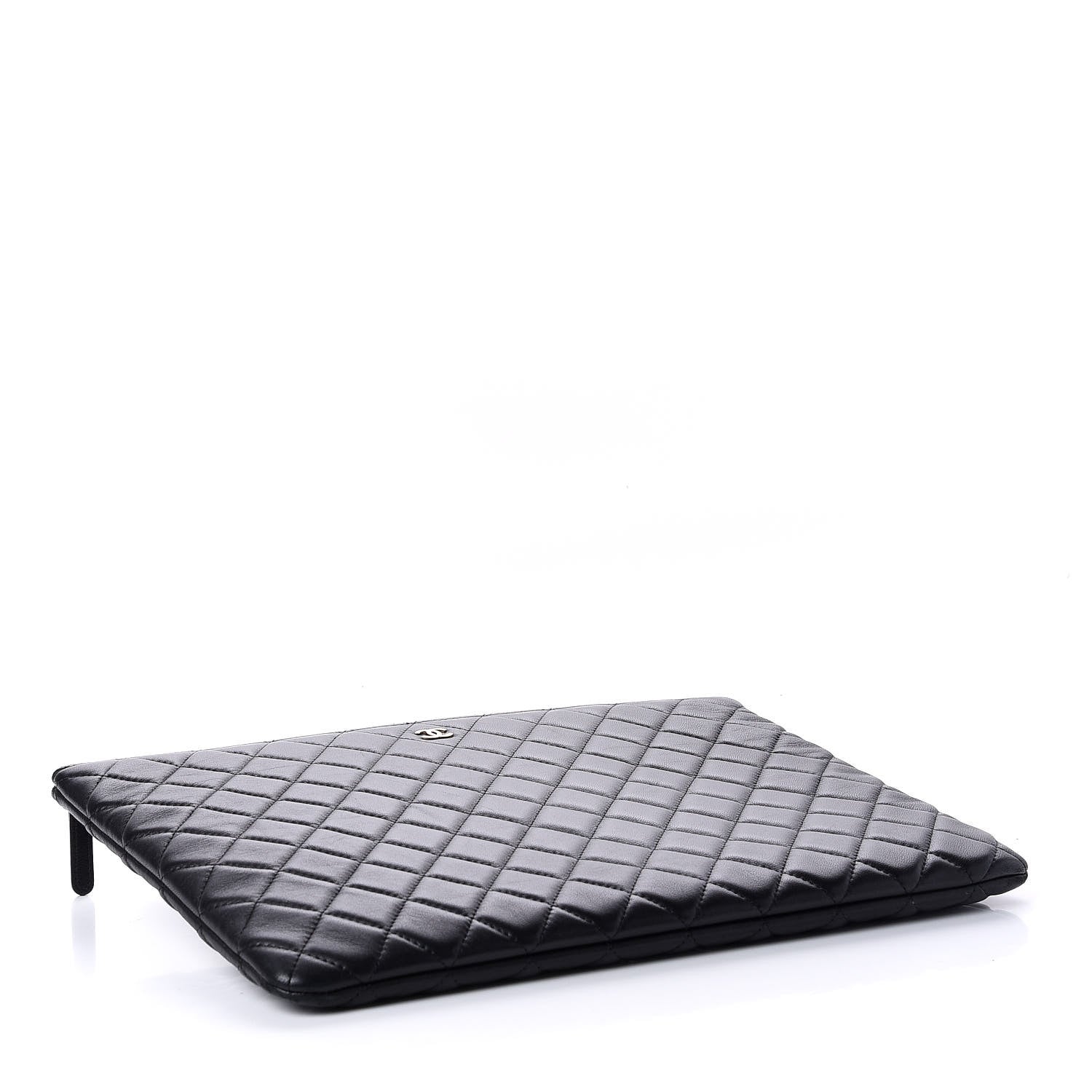 Chanel Lambskin Quilted Large Cosmetic Case Black 4 of 8