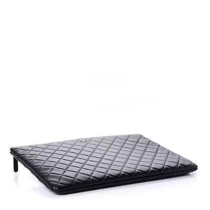 Chanel Lambskin Quilted Large Cosmetic Case Black 4 of 8
