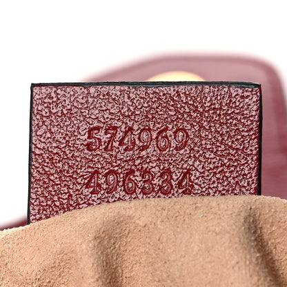 Gucci Vintage Effect Calfskin Matelasse Diagonal Super Mini Torchon GG Marmont Shoulder Bag Black Romantic Cherry 7 of 10