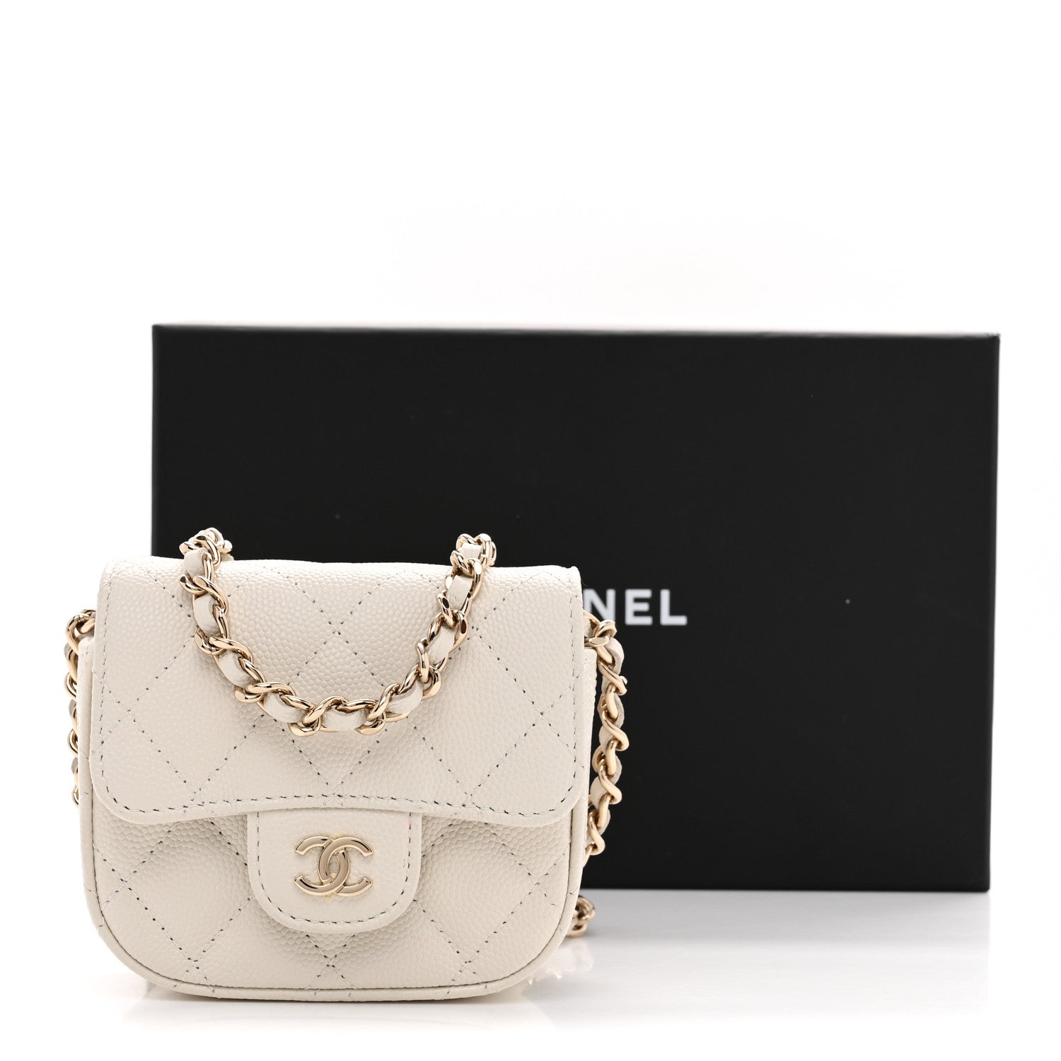 Chanel Caviar Quilted Mini Clutch With Chain White 11 of 11