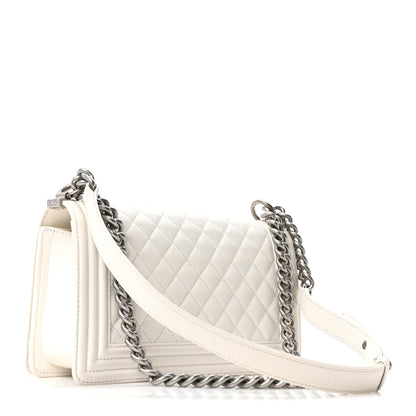 Chanel Caviar Quilted Medium Boy Flap White 3 of 11
