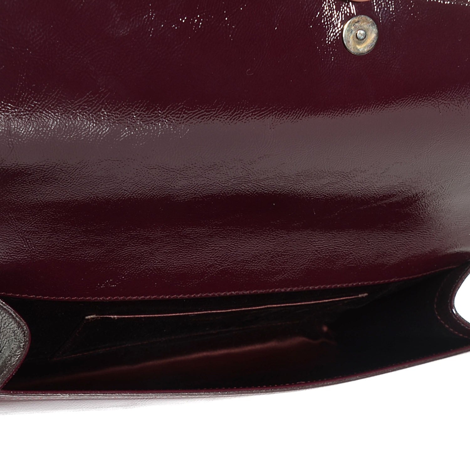 Saint Laurent Textured Patent Large Belle De Jour Clutch Violet 5 of 7