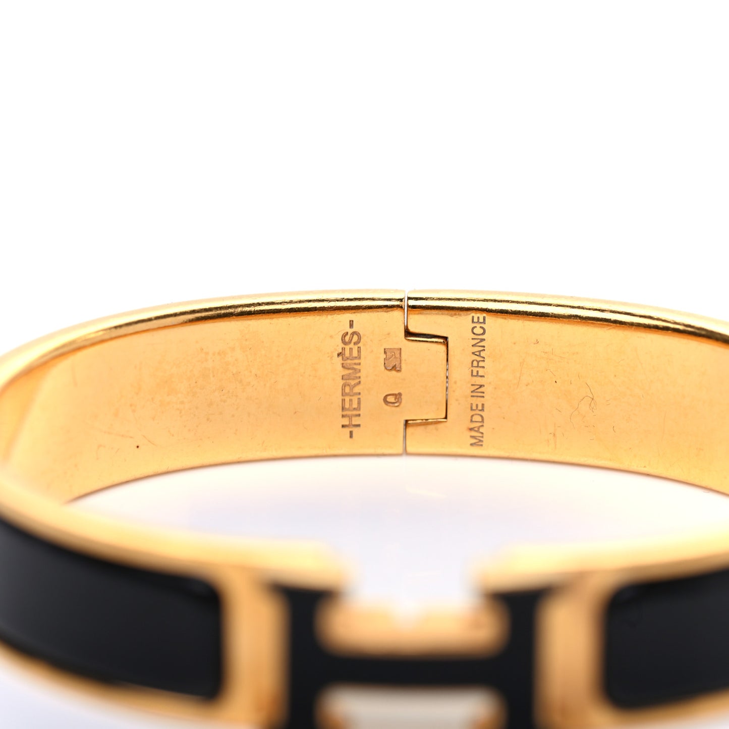 Enamel Narrow Clic Clac H Bracelet PM Black