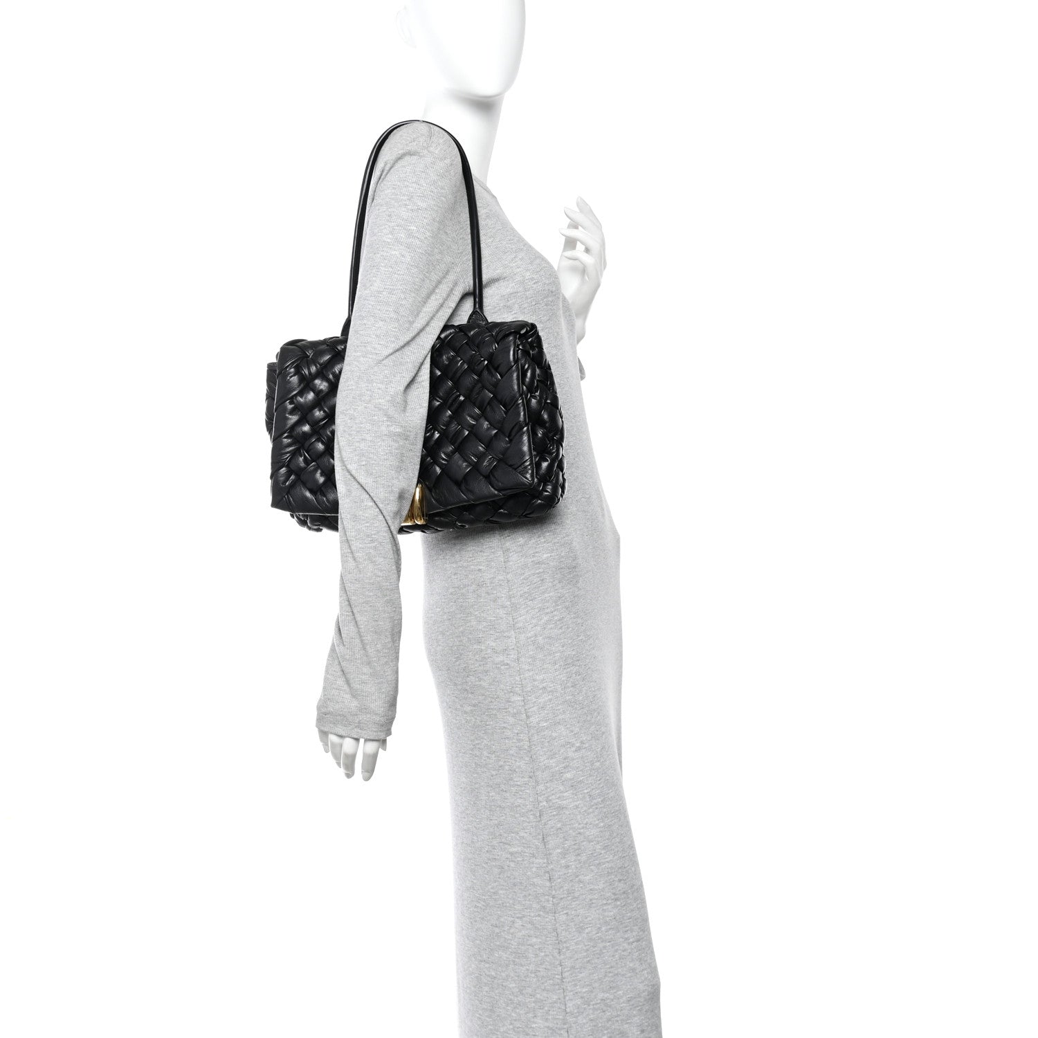 Bottega Veneta Calfskin Intreccio Rumple Desiree Shoulder Bag