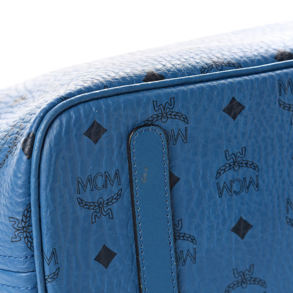 MCM Visetos Medium Anya Shopper Tote Blue 10 of 11