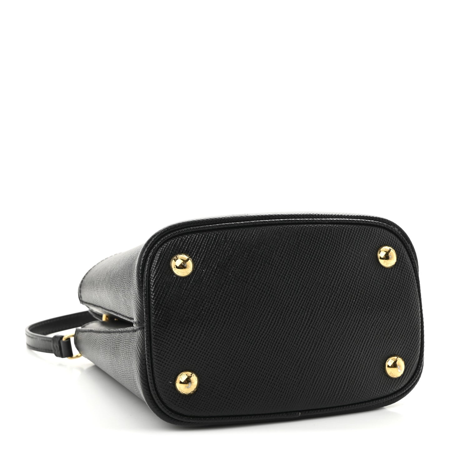 Saffiano Cuir Small Panier Bucket Bag Black Fuoco