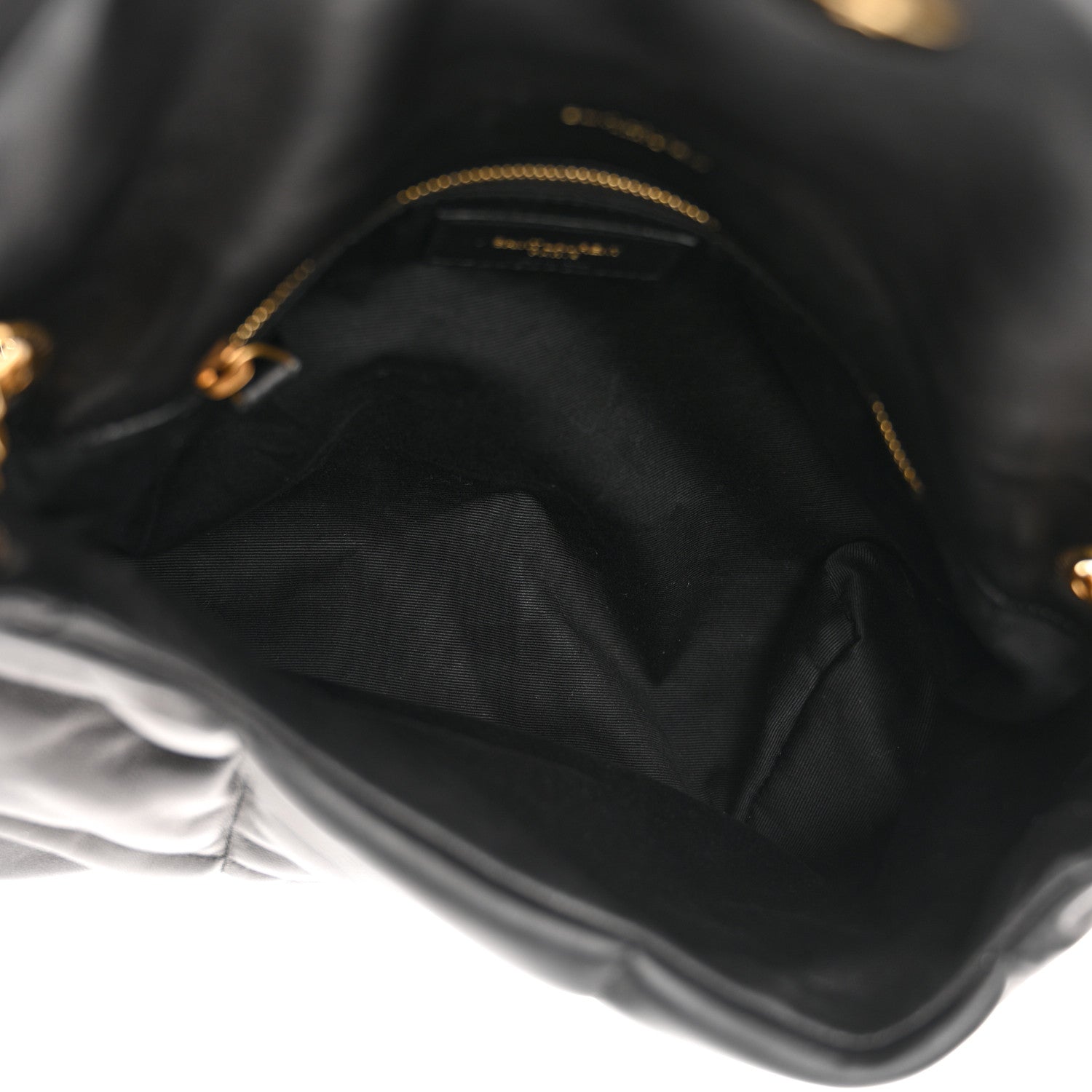 Saint Laurent Lambskin Quilted Small Loulou Puffer Monogram Chain Satchel Black 5 of 11