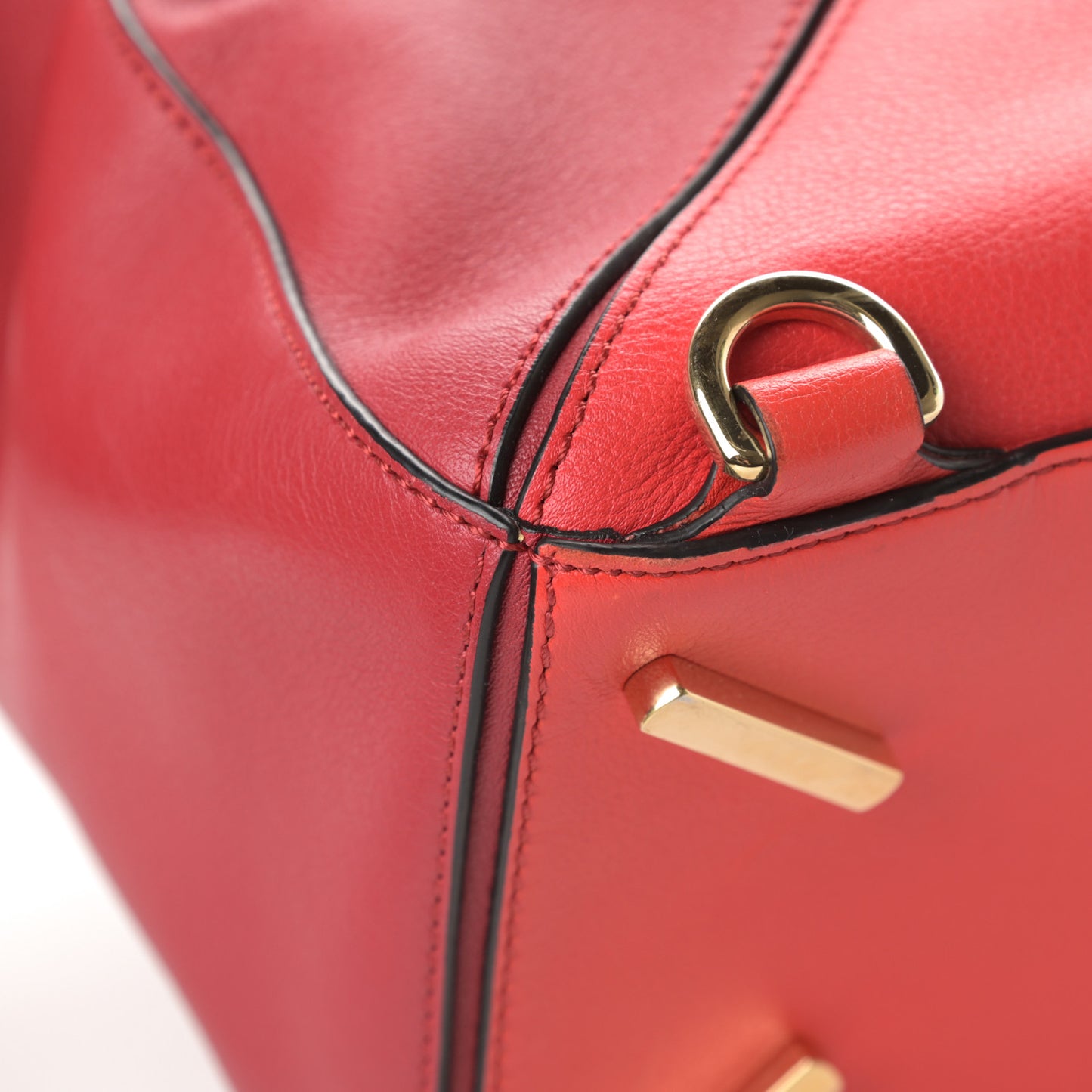 Calfskin Colorblock Medium Puzzle Bag Red