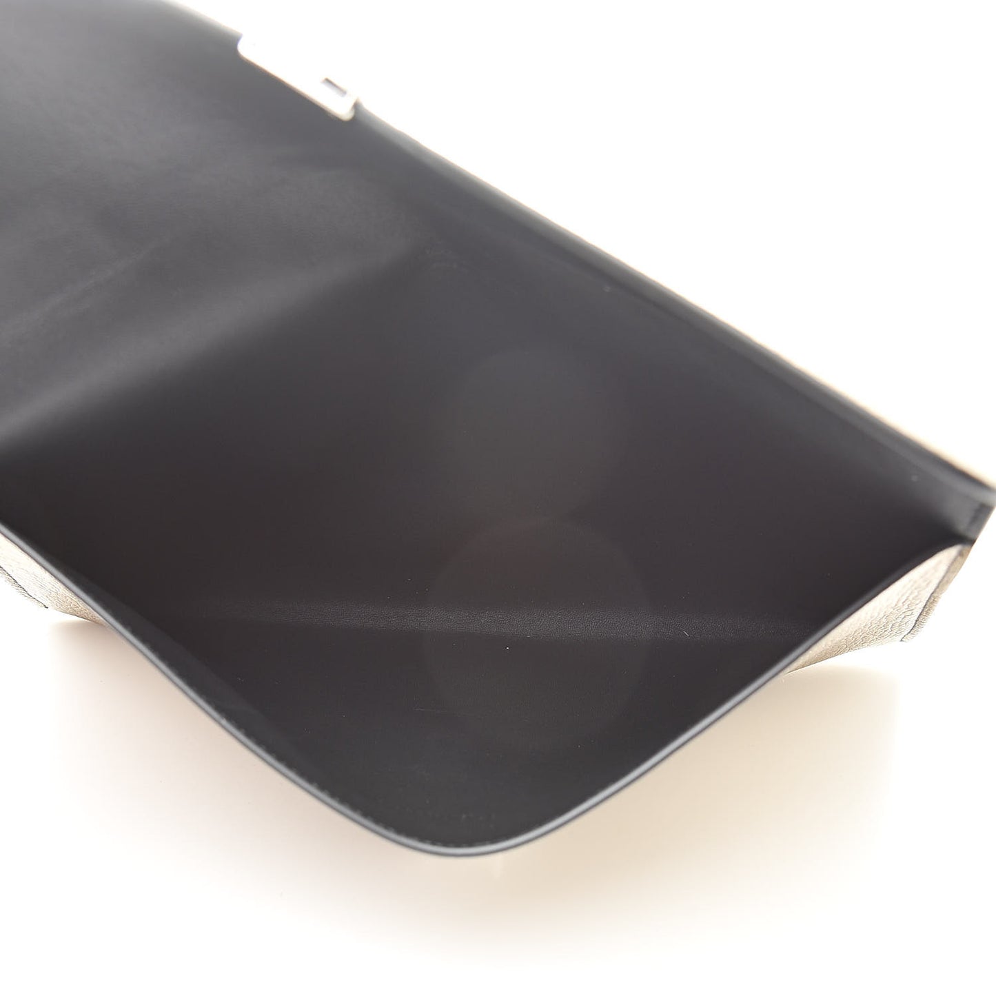 Metallic Calfskin Skull Envelope Clutch Gold