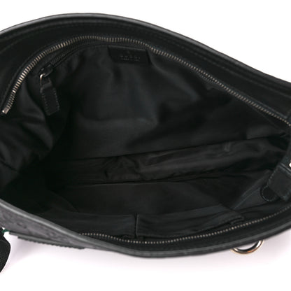 Gucci Guccissima Flat Messenger Bag Black 5 of 13