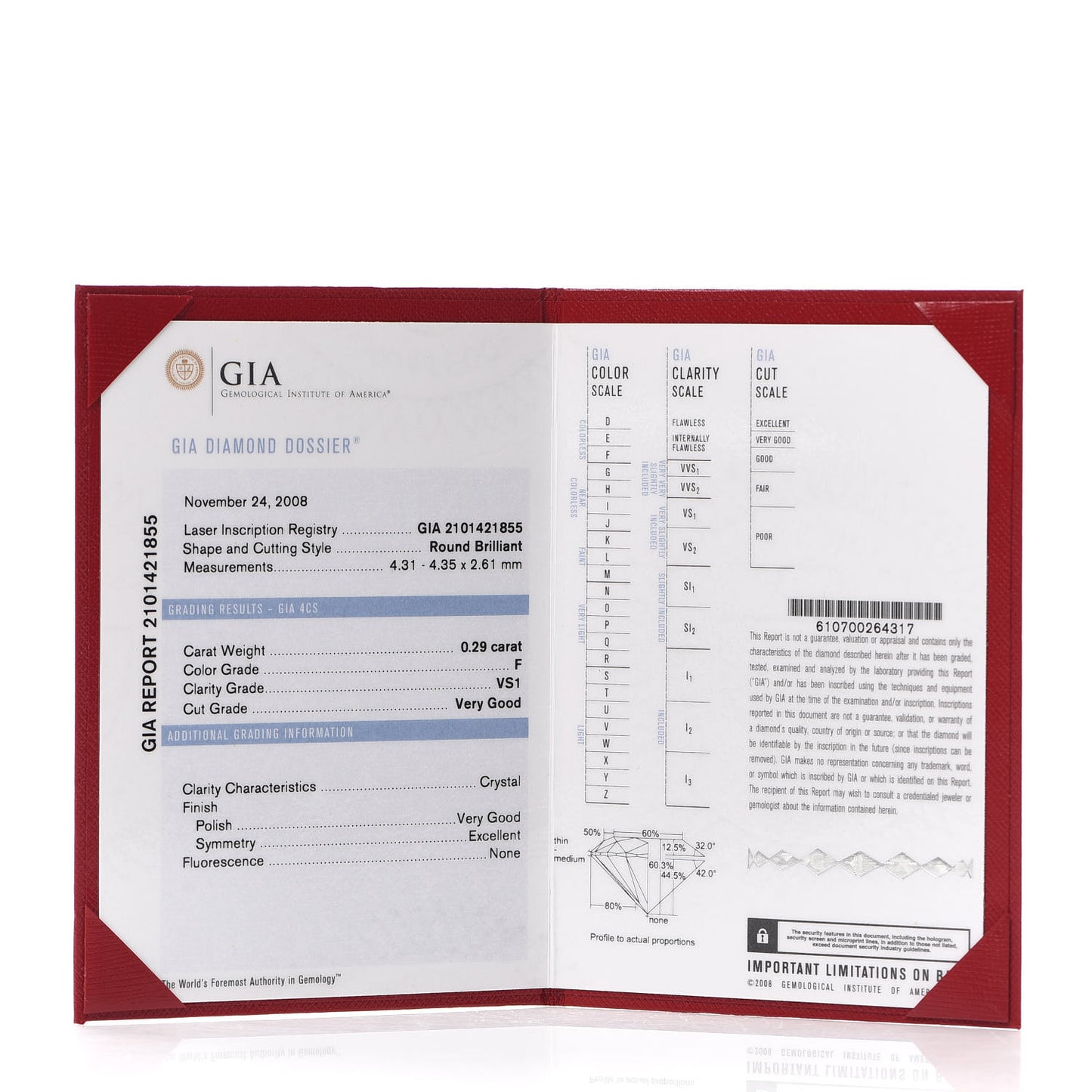 18K Pink Gold Diamond .29ct Solitaire Engagement Ring 49 4.75