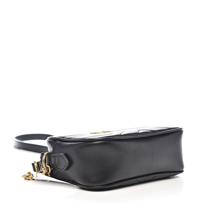 Gucci Calfskin Matelasse Mini GG Marmont Chain Shoulder Bag Black 4 of 11