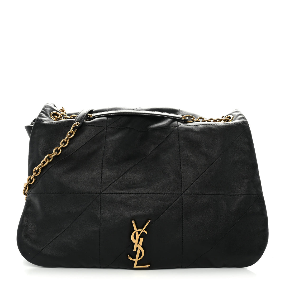 Lambskin Matelasse Monogram Large Jamie 4.3 Black